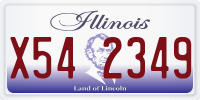 IL license plate X542349