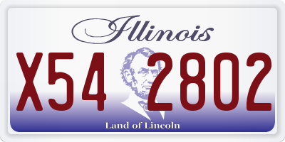 IL license plate X542802