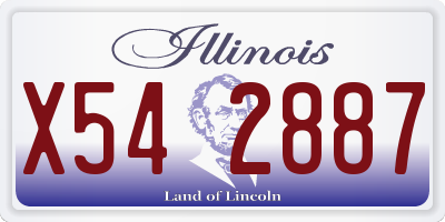 IL license plate X542887
