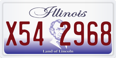 IL license plate X542968