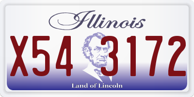 IL license plate X543172