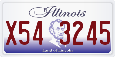IL license plate X543245