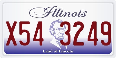 IL license plate X543249