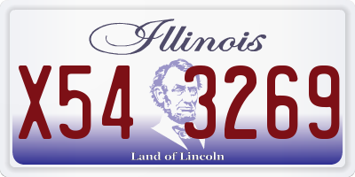 IL license plate X543269