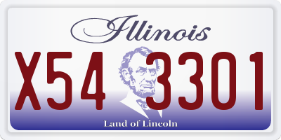 IL license plate X543301