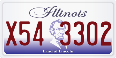 IL license plate X543302