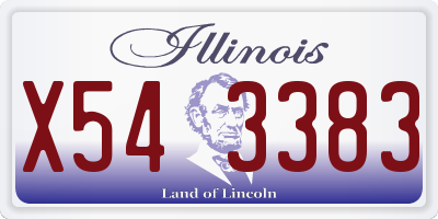 IL license plate X543383