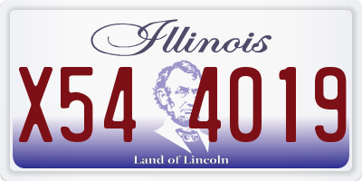 IL license plate X544019