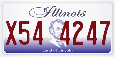 IL license plate X544247