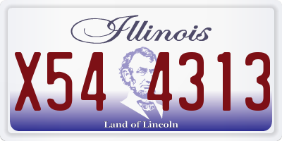 IL license plate X544313