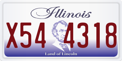 IL license plate X544318