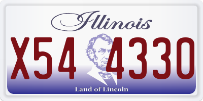IL license plate X544330