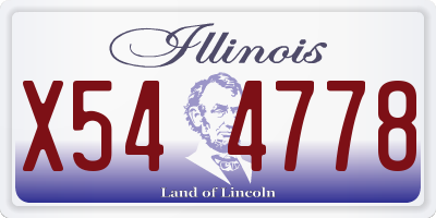 IL license plate X544778