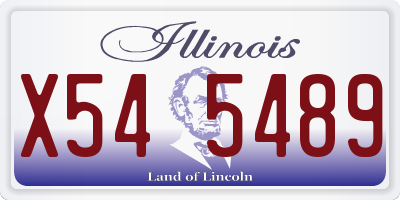 IL license plate X545489