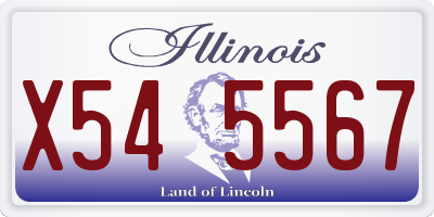 IL license plate X545567