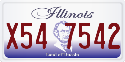 IL license plate X547542