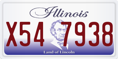 IL license plate X547938