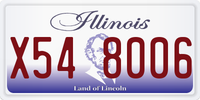 IL license plate X548006