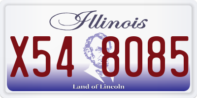 IL license plate X548085