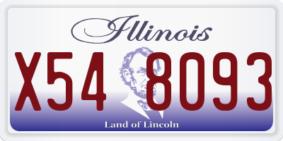 IL license plate X548093