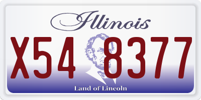 IL license plate X548377