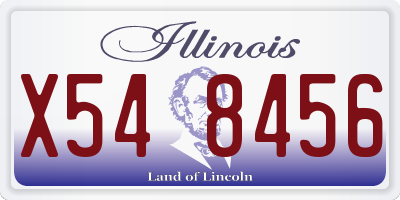 IL license plate X548456