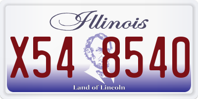 IL license plate X548540