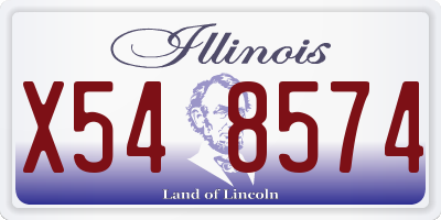 IL license plate X548574