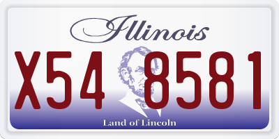 IL license plate X548581