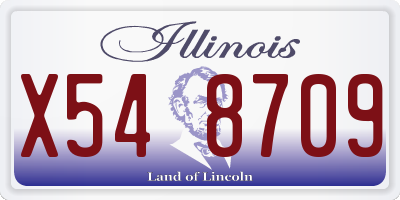 IL license plate X548709