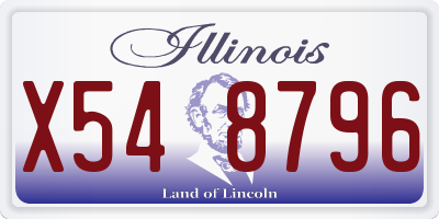 IL license plate X548796