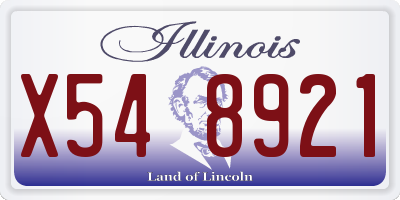 IL license plate X548921