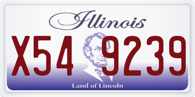 IL license plate X549239