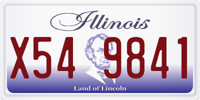 IL license plate X549841