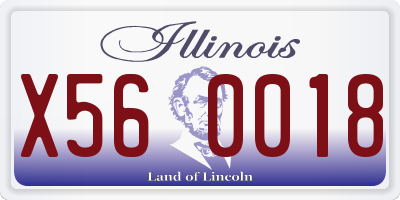 IL license plate X560018