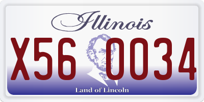 IL license plate X560034