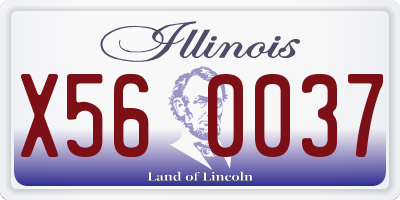 IL license plate X560037