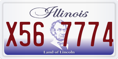 IL license plate X567774