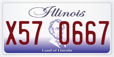 IL license plate X570667
