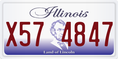 IL license plate X574847