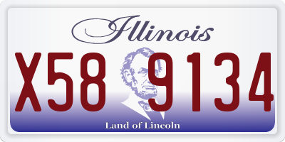 IL license plate X589134