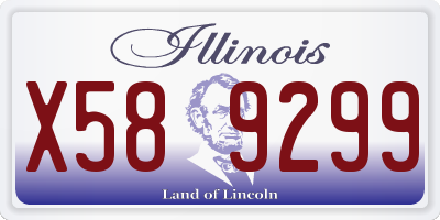 IL license plate X589299