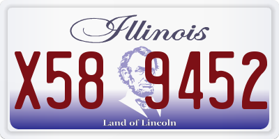 IL license plate X589452