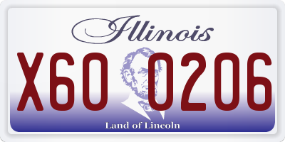 IL license plate X600206
