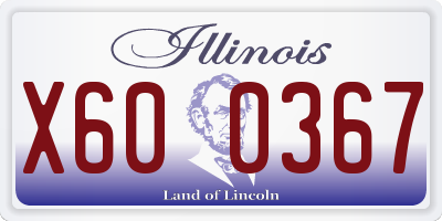 IL license plate X600367