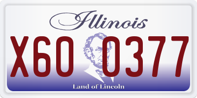 IL license plate X600377