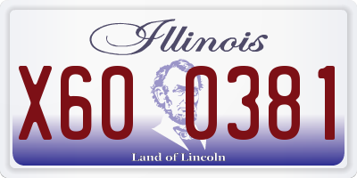 IL license plate X600381
