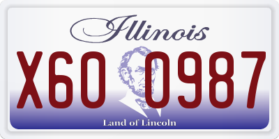 IL license plate X600987