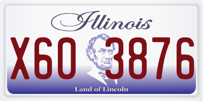 IL license plate X603876