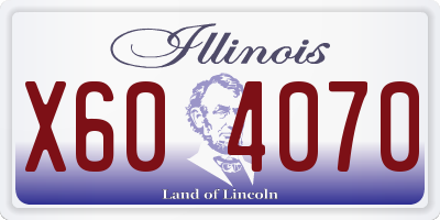 IL license plate X604070